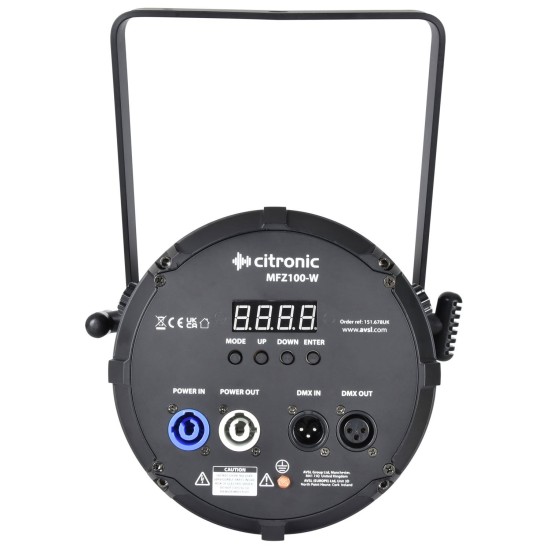 Faro LED Fresnel da Palco 100W con Zoom Regolabile e Luce Bianca Fredda/Calda