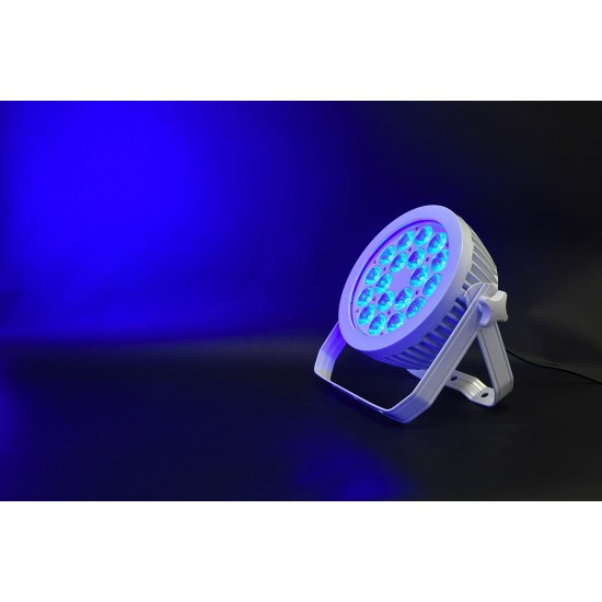 Faro LED Silenzioso 18 x 12W RGBWA/UV per Eventi e Ambienti Silenziosi