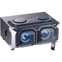 Impianto Karaoke Bluetooth 2.1 con Radio FM, USB, SD, 100W, 2 Ingressi Microfono ed Effetto LED – Party Boombox