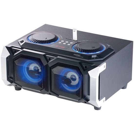 Impianto audio per karaoke con Bluetooth USB Slot SD MP3 Radio luce LED Ingressi Microfono Impianto audio per karaoke con Bluetooth USB Slot SD MP3 Radio luce LED Ingressi Microfono