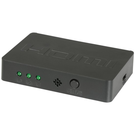 Mini Switch HDMI 3x1 con Telecomando IR e Supporto 4K