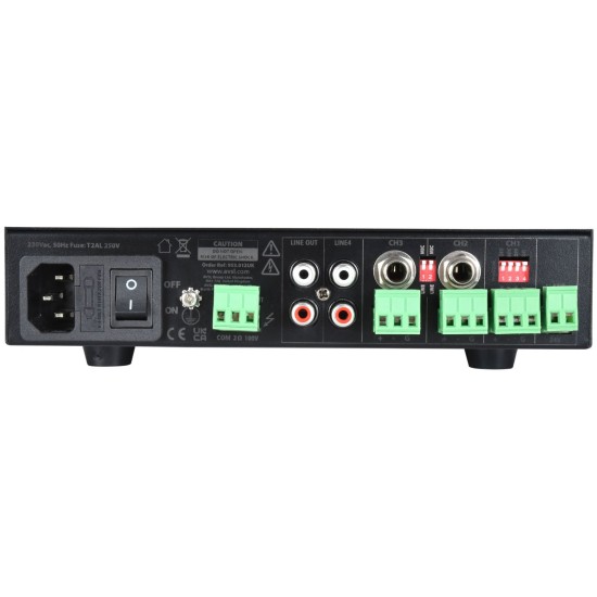 Mixer-Amplificatore Compatto UA120: Soluzione Versatile 5 Canali per Impianti PA
