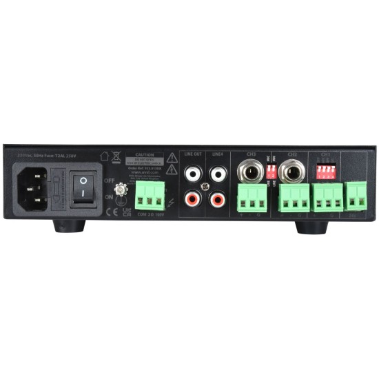 Mixer-Amplificatore Compatto UA240 a 5 Canali per Installazioni PA