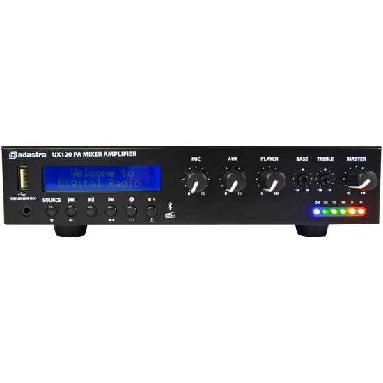 Mixer-Amplificatore Compatto UX120 100V 120W con Media Player Integrato