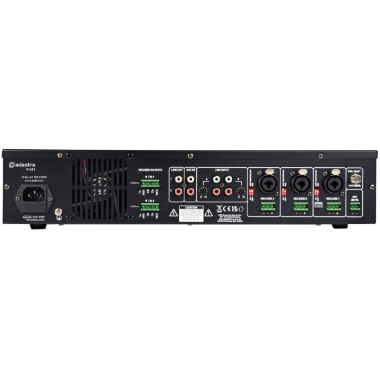 Mixer Amplificatore V-242 con DAB+, FM, USB, SD e Bluetooth per Due Zone 100V
