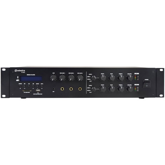 Mixer Amplificatore V-242 con DAB+, FM, USB, SD e Bluetooth per Due Zone 100V