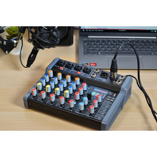 Mixer Compatto CMA-8 con Effetti DSP, Bluetooth e USB per Performance Audio di Qualità