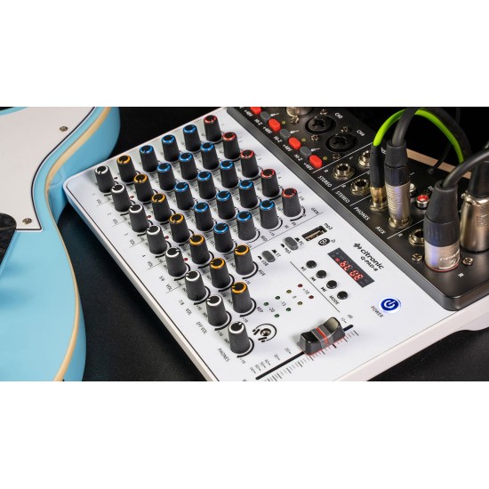 Mixer Compatto Q-PAD-8 a 8 Canali con USB/BT e Interfaccia Audio