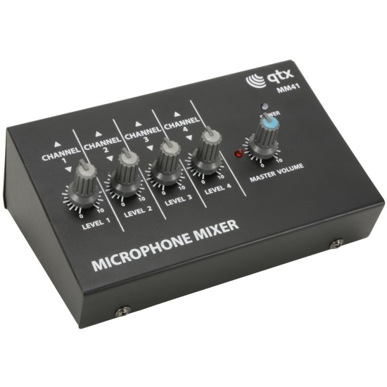 Mixer Microfonico Compatto a 4 Canali con Controllo Volume