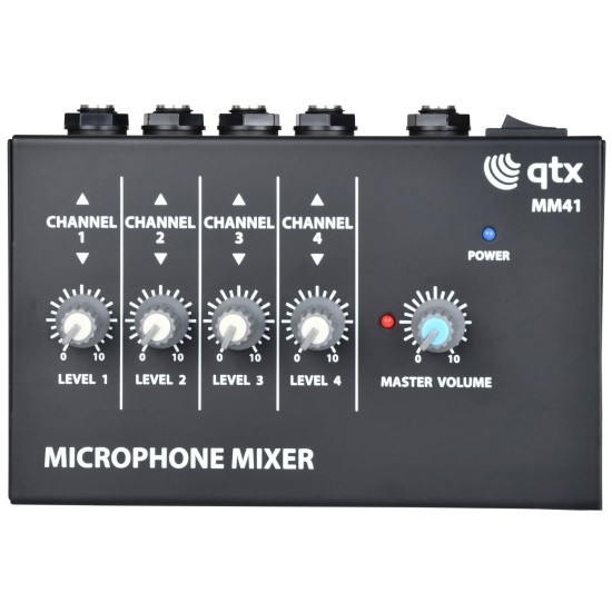 Mixer Microfonico Compatto a 4 Canali con Controllo Volume
