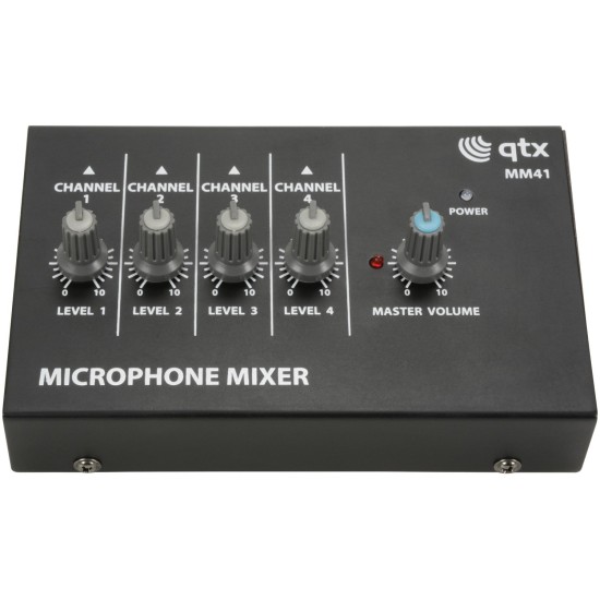 Mixer Microfonico Compatto a 4 Canali con Controllo Volume