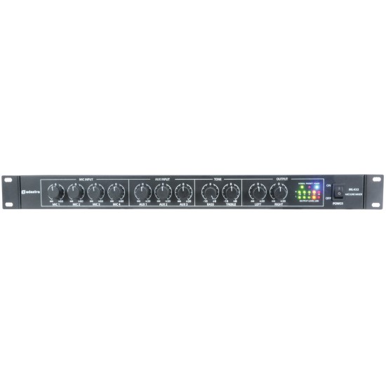 Mixer Rack ML432 1U con 4 Ingressi Mic e 3 Aux per Sistemi Audio