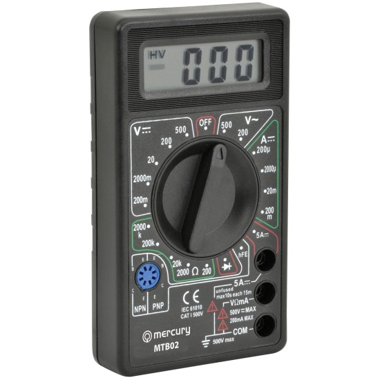 Multimetro Digitale Professionale con 19 Range di Misura e 6 Funzioni