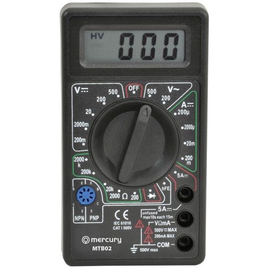 Multimetro Digitale Professionale con 19 Range di Misura e 6 Funzioni