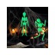 Set 4 Scheletri Decorativi Fosforescenti Decorazioni per Halloween