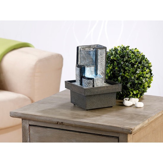 Fontana umidificatore da Interno con LED – Effetto Pietra, Design Moderno, Relax e Benessere