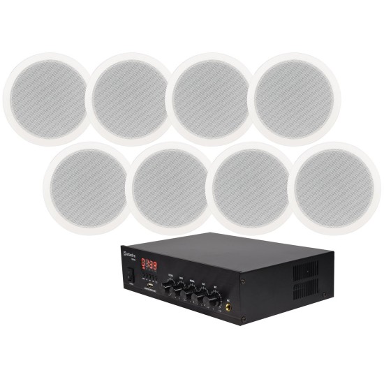 Pacchetto Smart Pack Black: Diffusori da Soffitto con Amplificatore Mixer