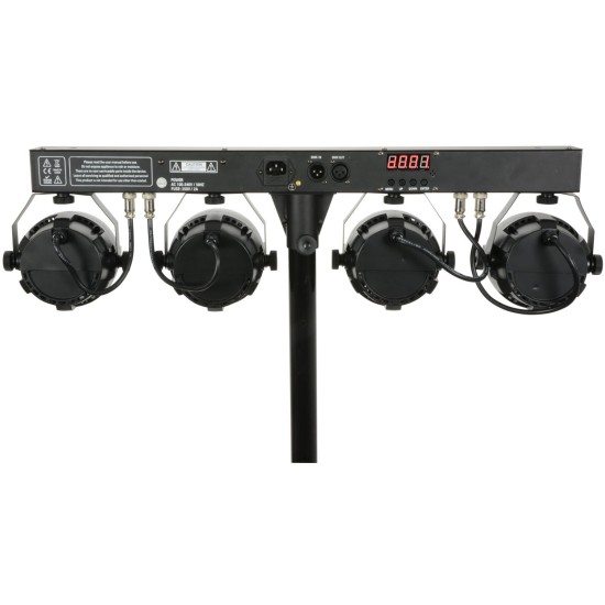 PB-1214 Sistema LED PAR Bar per DJ e Performer - Illuminazione Portatile con 4 PAR Cans
