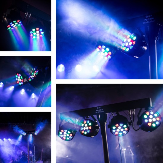 PB-1214 Sistema LED PAR Bar per DJ e Performer - Illuminazione Portatile con 4 PAR Cans