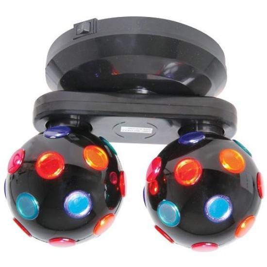 Centrolista con 2 Sfere Rotanti Colorate 112 mm - Effetto Luota Discoteca per Feste e Camere