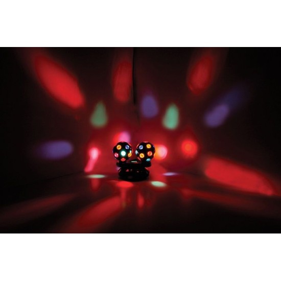 Centrolista con 2 Sfere Rotanti Colorate 112 mm - Effetto Luota Discoteca per Feste e Camere