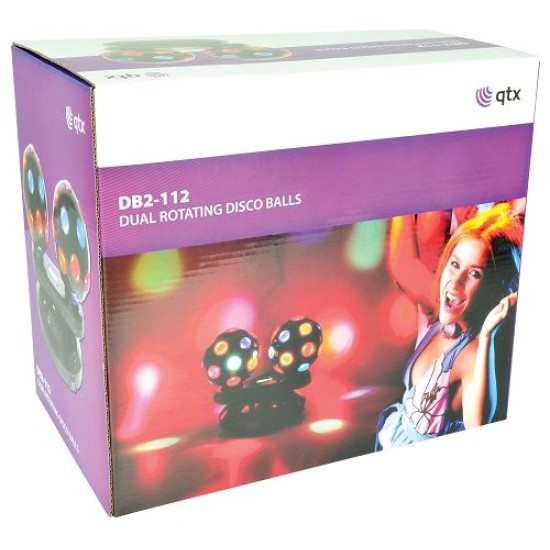 Centrolista con 2 Sfere Rotanti Colorate 112 mm - Effetto Luota Discoteca per Feste e Camere