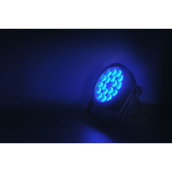 Proiettore LED Fanless 18x12W RGBWA/UV per Spettacoli Silenziosi