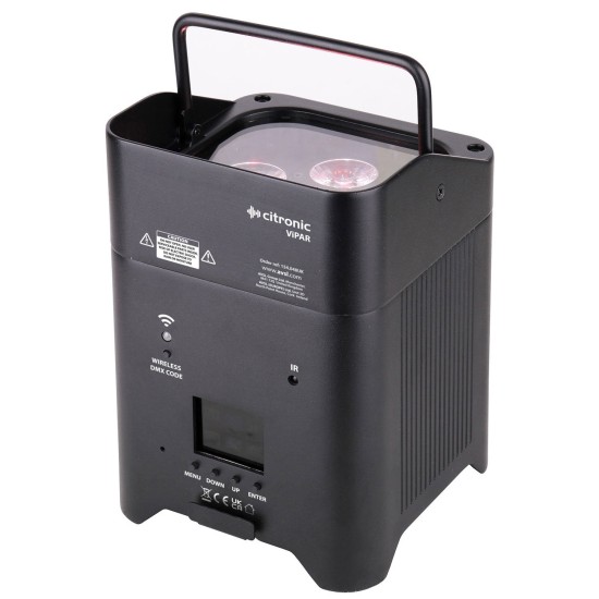 Proiettore LED Ricaricabile RGBWA/UV da 18W per Illuminazione Scenografica Portatile