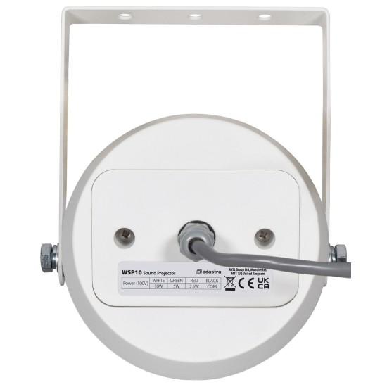 Proiettore Sonoro da 10W Bianco per Interni ed Esterni con Griglia in Acciaio