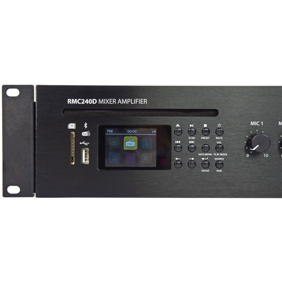 RMC240D Mixer-Amplificatore 240W con CD, Bluetooth, USB/SD, DAB/FM - Ideale per Installazioni Audio Professionali