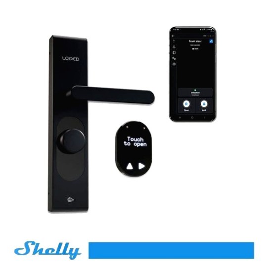 Serratura Intelligente Shelly Loqed Touch Black - Sicurezza Smart per Casa