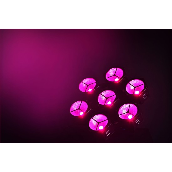 Set di 7 Luci Psichedeliche Professionali PAR LED COB 40W RGBW per Effetti Scenografici