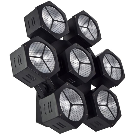Set di 7 Luci Psichedeliche Professionali PAR LED COB 40W RGBW per Effetti Scenografici