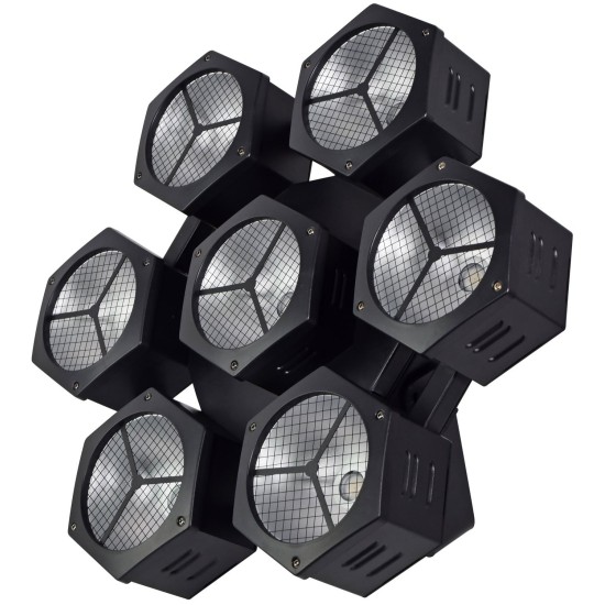 Set di 7 Luci Psichedeliche Professionali PAR LED COB 40W RGBW per Effetti Scenografici