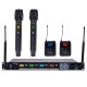 Set Microfoni Wireless TU4 Quad PLL: 2 Radiomicrofoni + 2 Bodypack