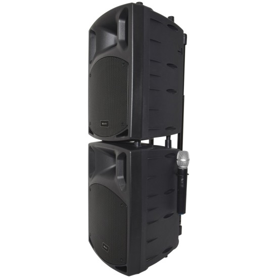 Set PA Portatile PAV10 con 2 Microfoni UHF, Bluetooth, CD/DVD, USB/SD