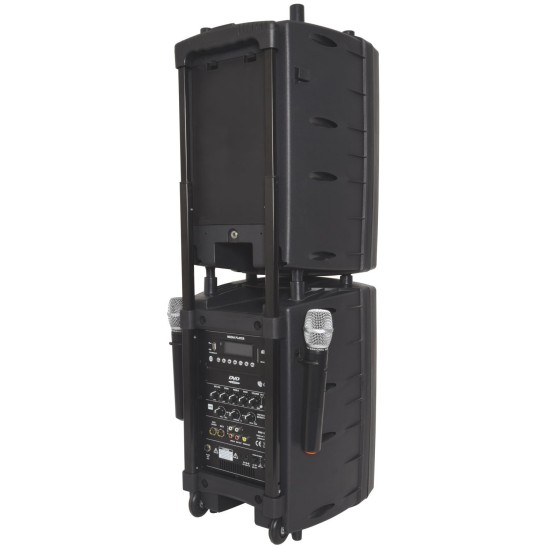 Set PA Portatile PAV10 con 2 Microfoni UHF, Bluetooth, CD/DVD, USB/SD