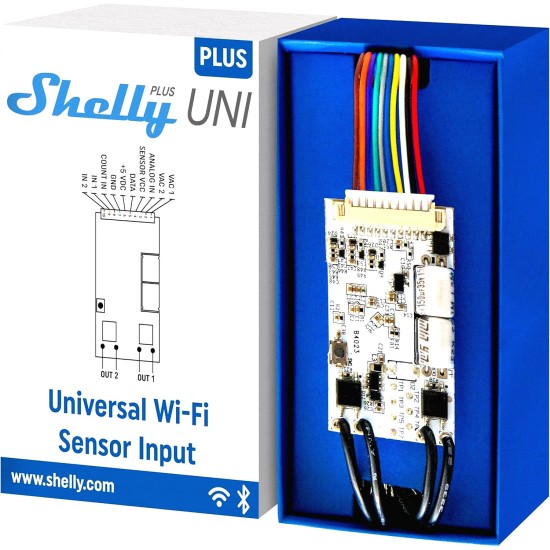 Shelly Plus Uni - Modulo Smart con Contatti Puliti, Wi-Fi e BL