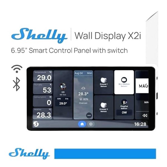 Shelly Wall Display X2i Grigio 6.9