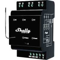 Shelly Wave PRO 3 - Interruttore a Relè Z-Wave 3 Canali, Nero per Automazione Smart Home