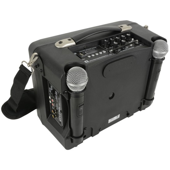 Sistema Audio Portatile DELTA-50: PA Compatto con Bluetooth e Microfoni VHF