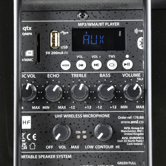 Sistema Audio Portatile QR8PA con Microfono UHF e TWS