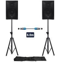 Sistema Audio QUEST-12 con 2 Casse, Supporti e Cavo - PA Completo