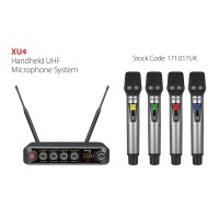 Sistema Microfonico Wireless UHF XU4 con 4 Microfoni Palmari