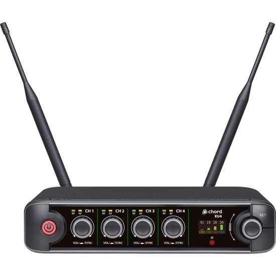 Sistema Microfonico Wireless UHF XU4 con 4 Microfoni Palmari