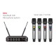 Sistema Microfonico Wireless UHF XU4 con 4 Microfoni Palmari