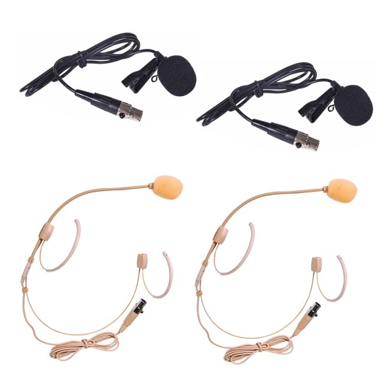 Sistema Microfonico Wireless XU4 Quad Combo UHF: 2 Microfoni Palmari + 2 Bodypack