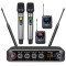 Sistema Microfonico Wireless XU4 Quad Combo UHF: 2 Microfoni Palmari + 2 Bodypack