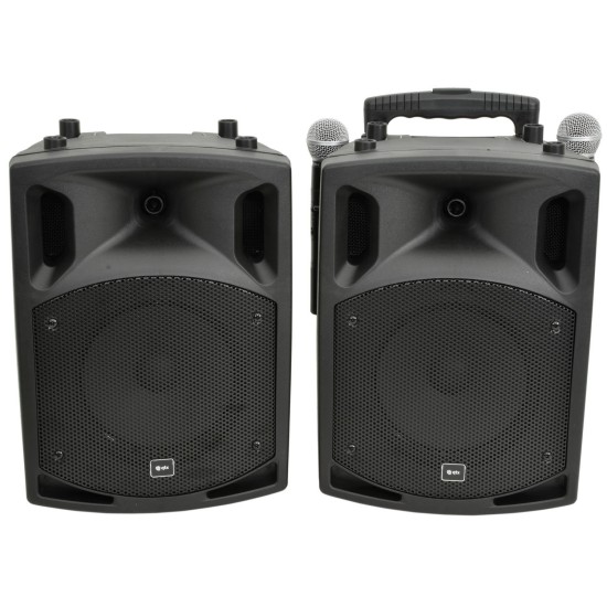 Sistema PA Portatile PAV8 con 2 Microfoni UHF, Bluetooth, CD/DVD e USB/SD