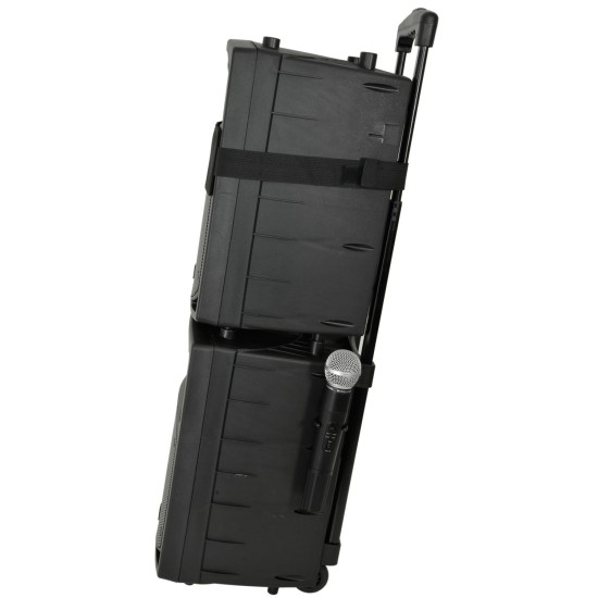 Sistema PA Portatile PAV8 con 2 Microfoni UHF, Bluetooth, CD/DVD e USB/SD